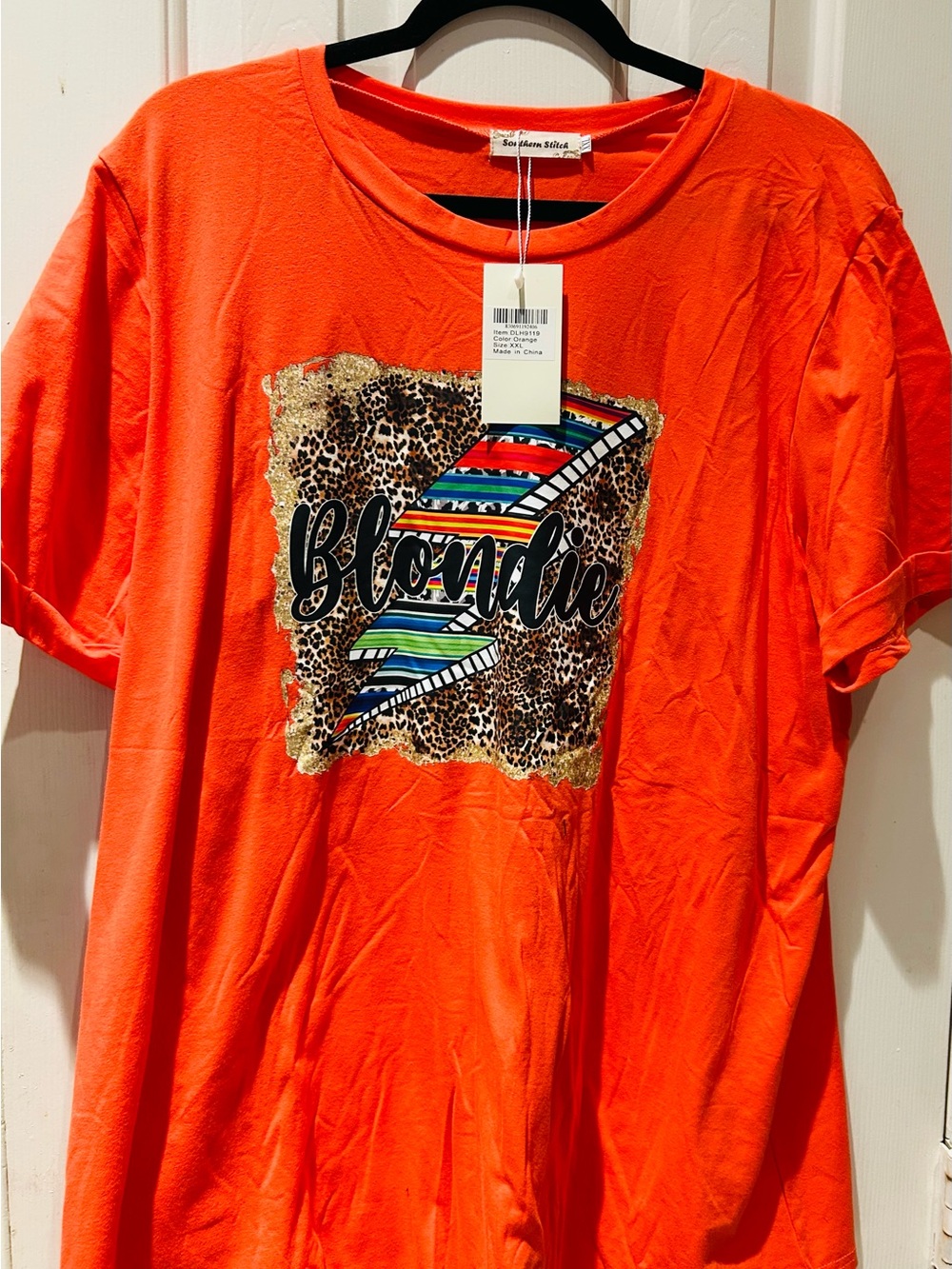 Blondie Women's Short-Sleeve Graphic Tee in Vibrant Orange